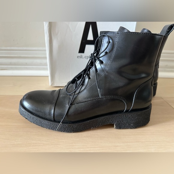 Danish Brand Angulus “Laktan” side zip lace up combat boots EU 38.5 / US 8 - Picture 5 of 6